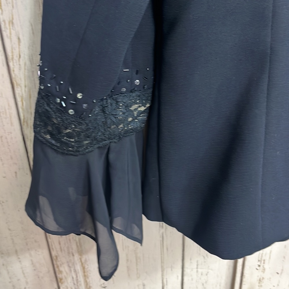 Mother of the Bride Navy Blue Skirt Set Beaded Size 16 - Picture 7 of 16